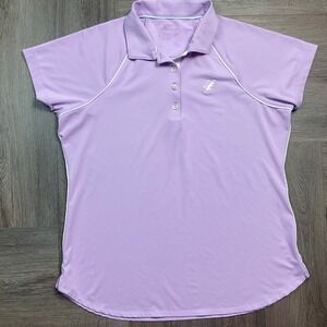Peter Millar Performance Polo Shirt Womens Large Purple UPF 50+ Sun Protection